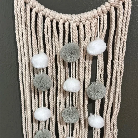 Bohemian Cream and Gray Wall Hanging Decor - Picture 3 of 4